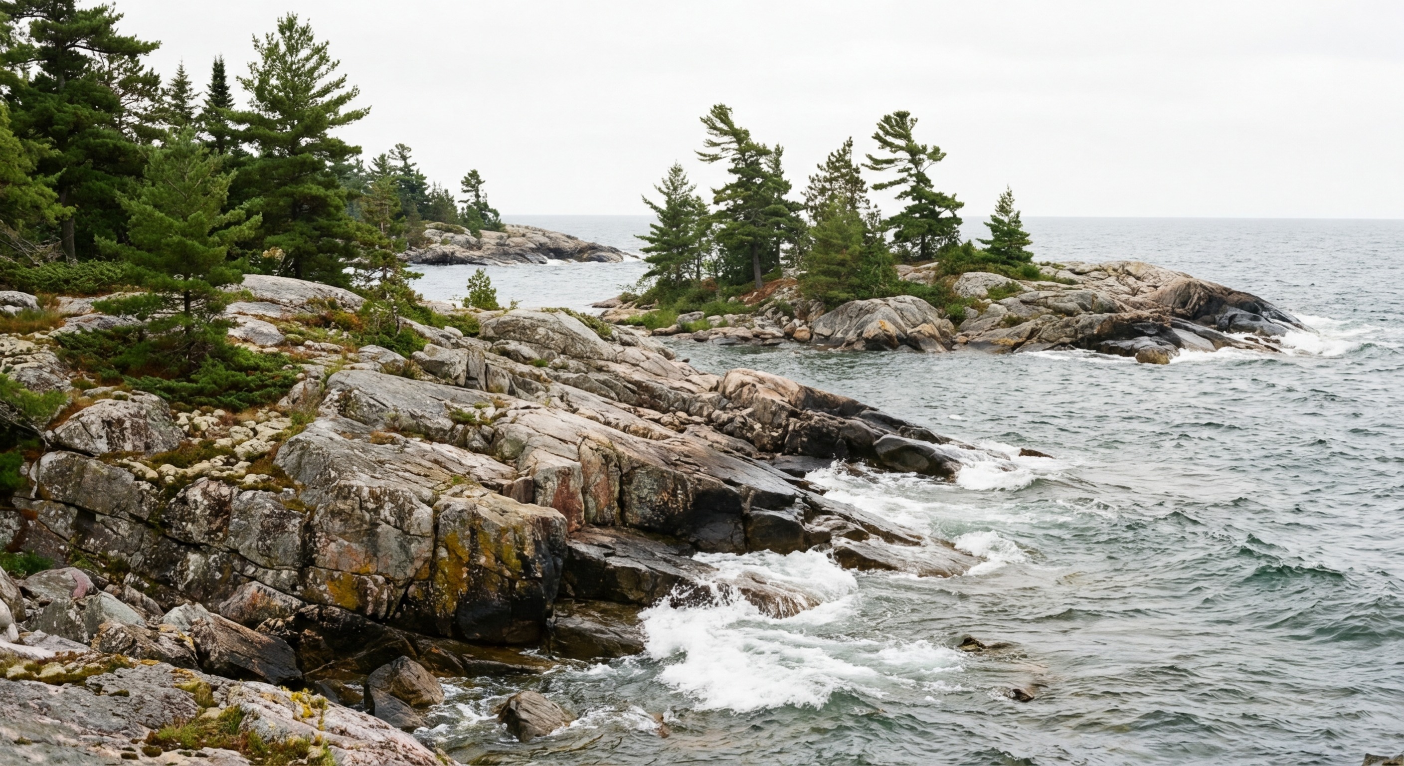 Rocky Canadian Shield shoreline on Georgian Bay north shore